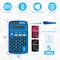 Better Office Products Pocket Size Mini Calculators, Std Function, Asst's Colors, Dual Power W/Included AA Batteries, 5PK 00402 - alternate 6